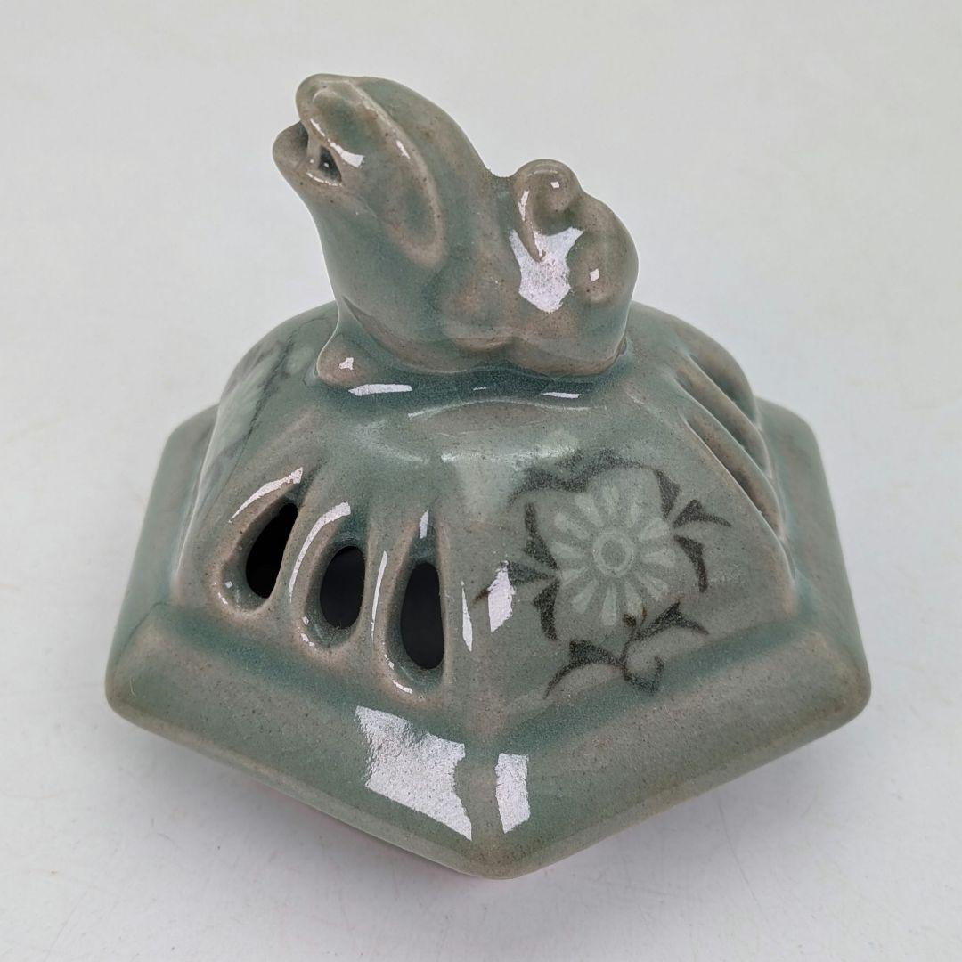 韓国人間国宝 申相浩 獅子摘青磁香炉 高麗青磁 韓国陶磁 香爐 香道具
