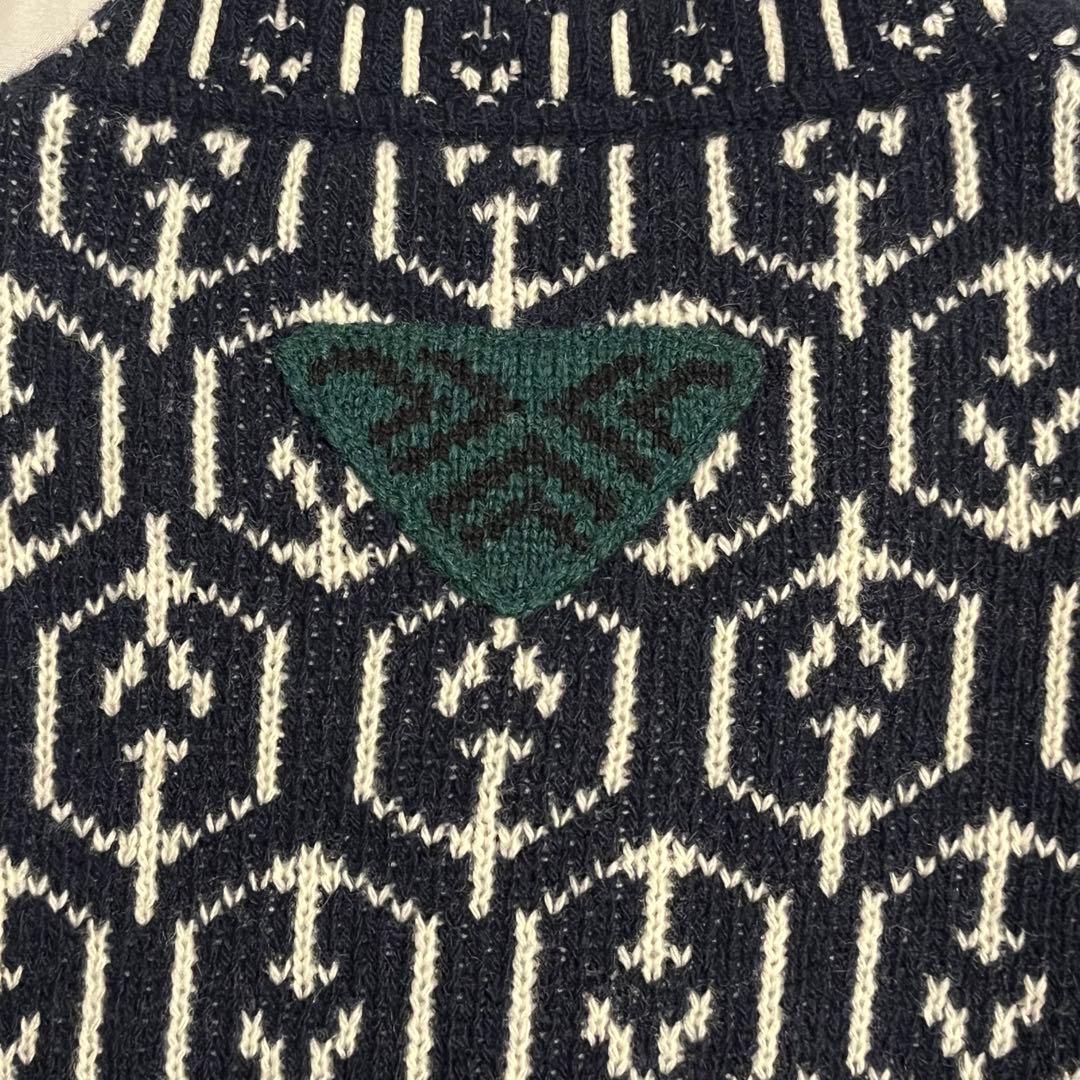 PRADA 21AW 総柄 カシミヤ混 ウール混 セーター ニット ラフシモンズ