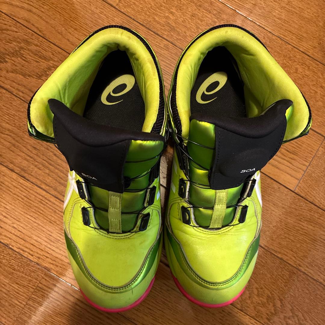 アシックス■安全靴■ネオンライム■25.5cm■限定カラー■廃盤品