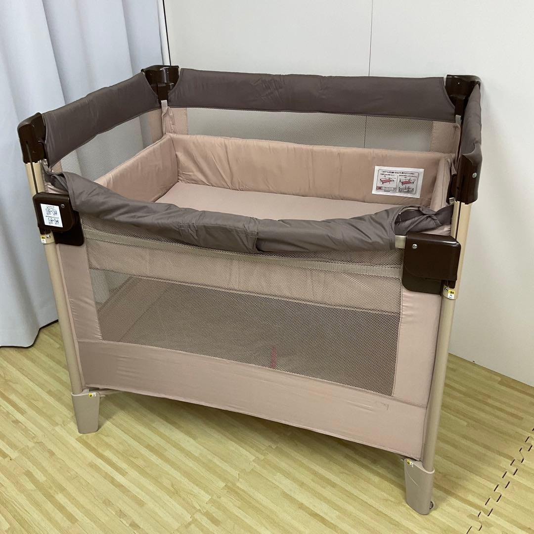 綺麗！アップリカ ベビーベッド ココネルエアー 箱 説明書付 ココア