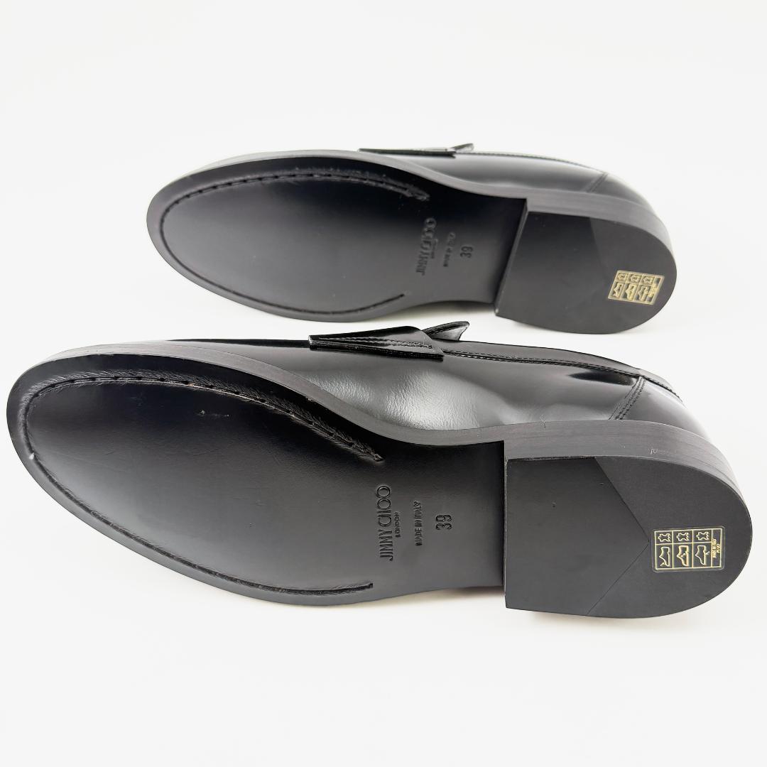 新品】ジミーチュウ ローファー スタースタッズ 黒 ブラック 約25㎝ 39