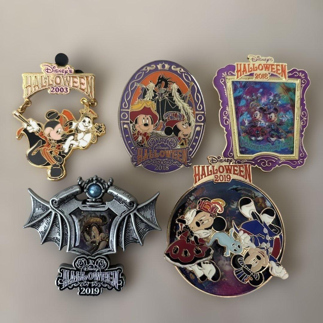 ハロウィン5点セット】ディズニー ピンバッジ 2003含む 2018 2019