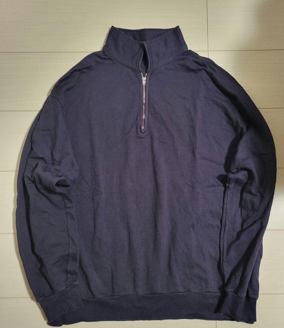 COMOLI 23SS コットンシルクジャージー ハーフジッププルオーバー COMOLI コットンシルクジャージ ハーフジップPO NAVY | CASANOVA&CO