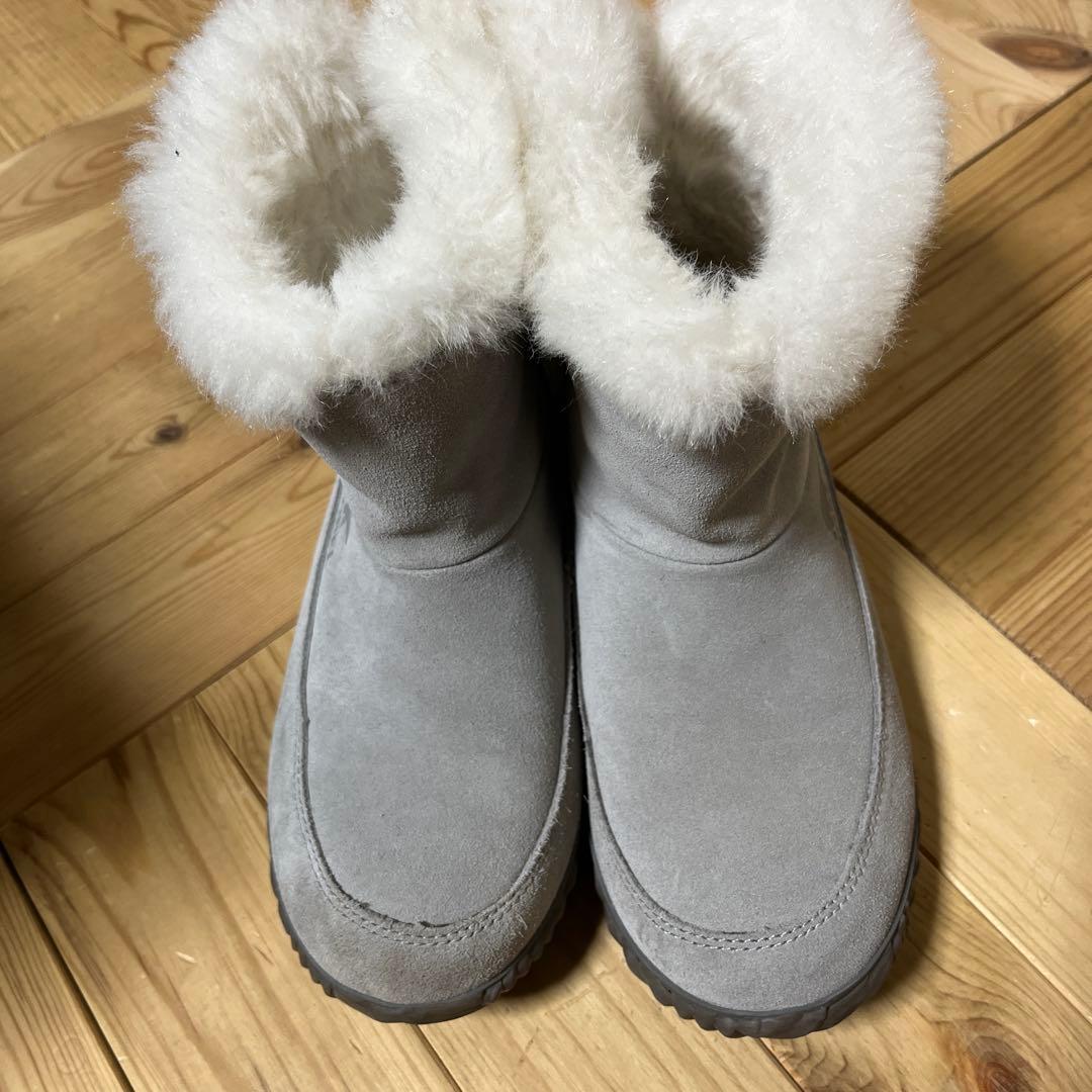 SOREL グレー ムートンブーツ ファー付き - メルカリ