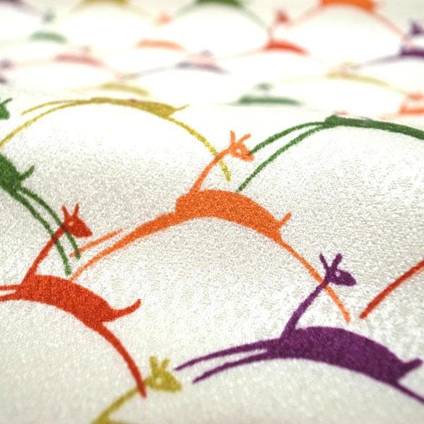 小紋 着物 袷 一方付け 型染 鹿 美品 裄64.5 M 新古品 sn1904 - メルカリ