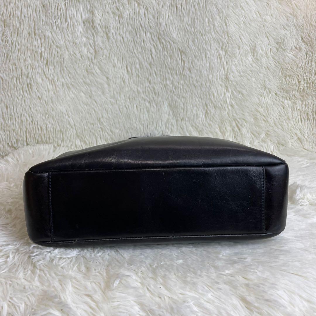 HIROFU ヒロフ ハンドバッグ Hロゴ シボ革 黒 ブラック - メルカリ