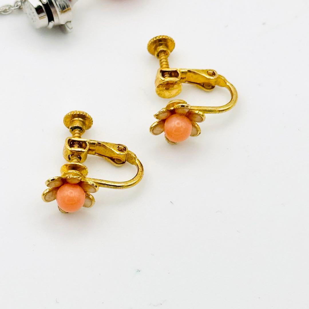 5点セット】 珊瑚 真珠 琥珀 アクセサリー まとめ ネックレス