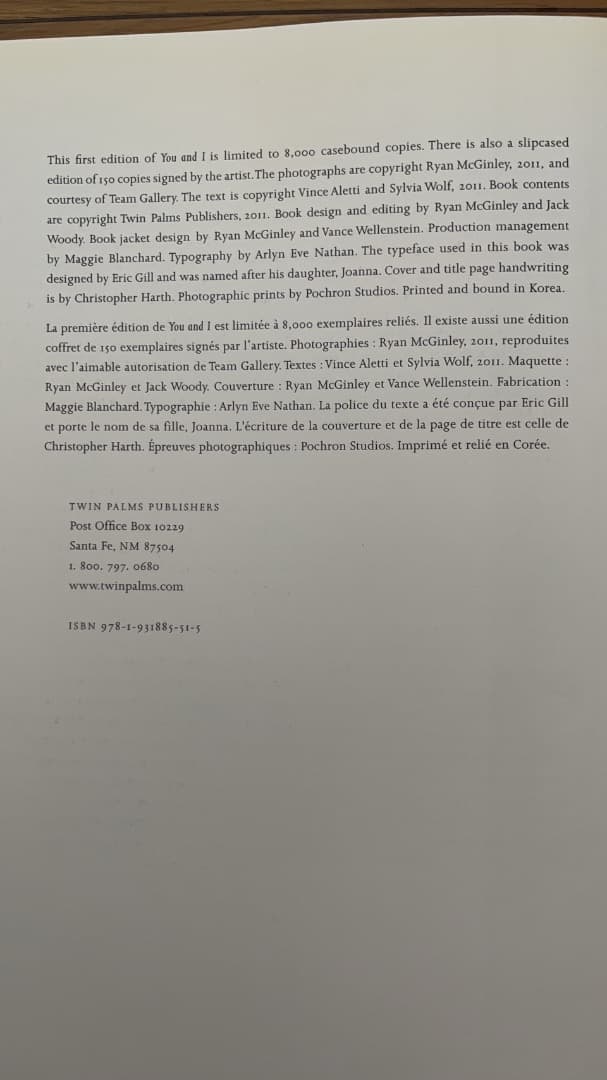 Ryan McGinley 写真集「You and I」新品未開封
