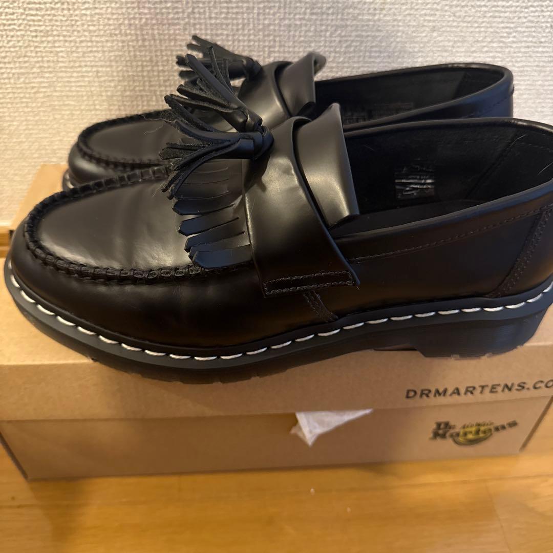 Dr. Martens ホワイトステッチ タッセルローファー UK7 ADRIAN ホワイト ステッチ ローファー