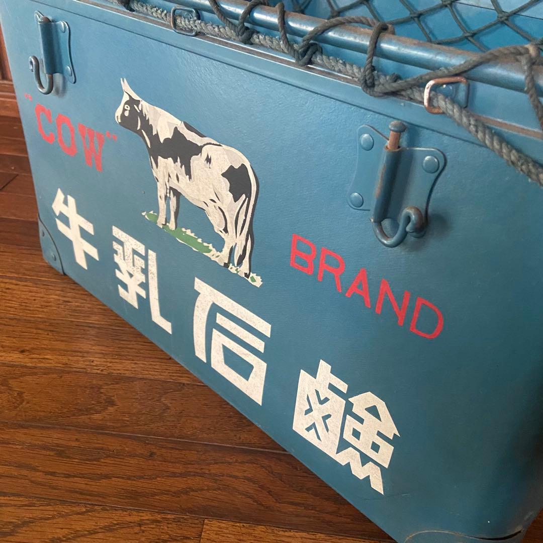 昭和レトロ ぼて箱 牛乳石鹸 美品 カブに 網付き ボテ箱 道具入れ