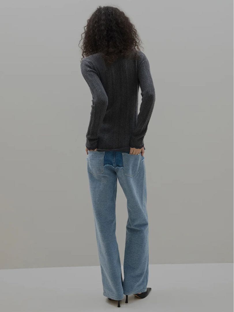 n*。様 UND PIN TUCK LACE LIKE KNIT TOP - メルカリ