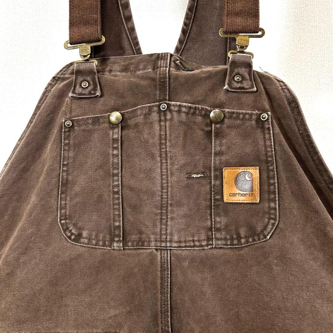 カーハートオーバーオールダブルニーダック地ペインターパンツw50革