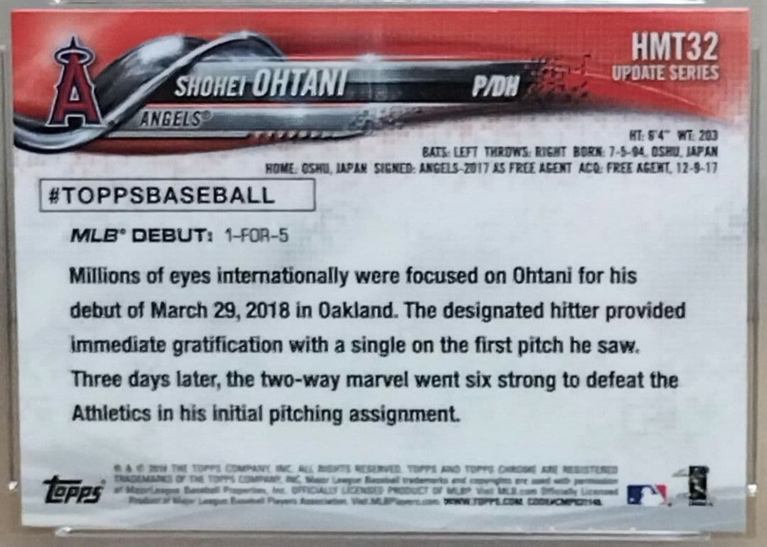 大谷翔平 PSA10 2018 ToppsChrome HMT32 ルーキー - メルカリ