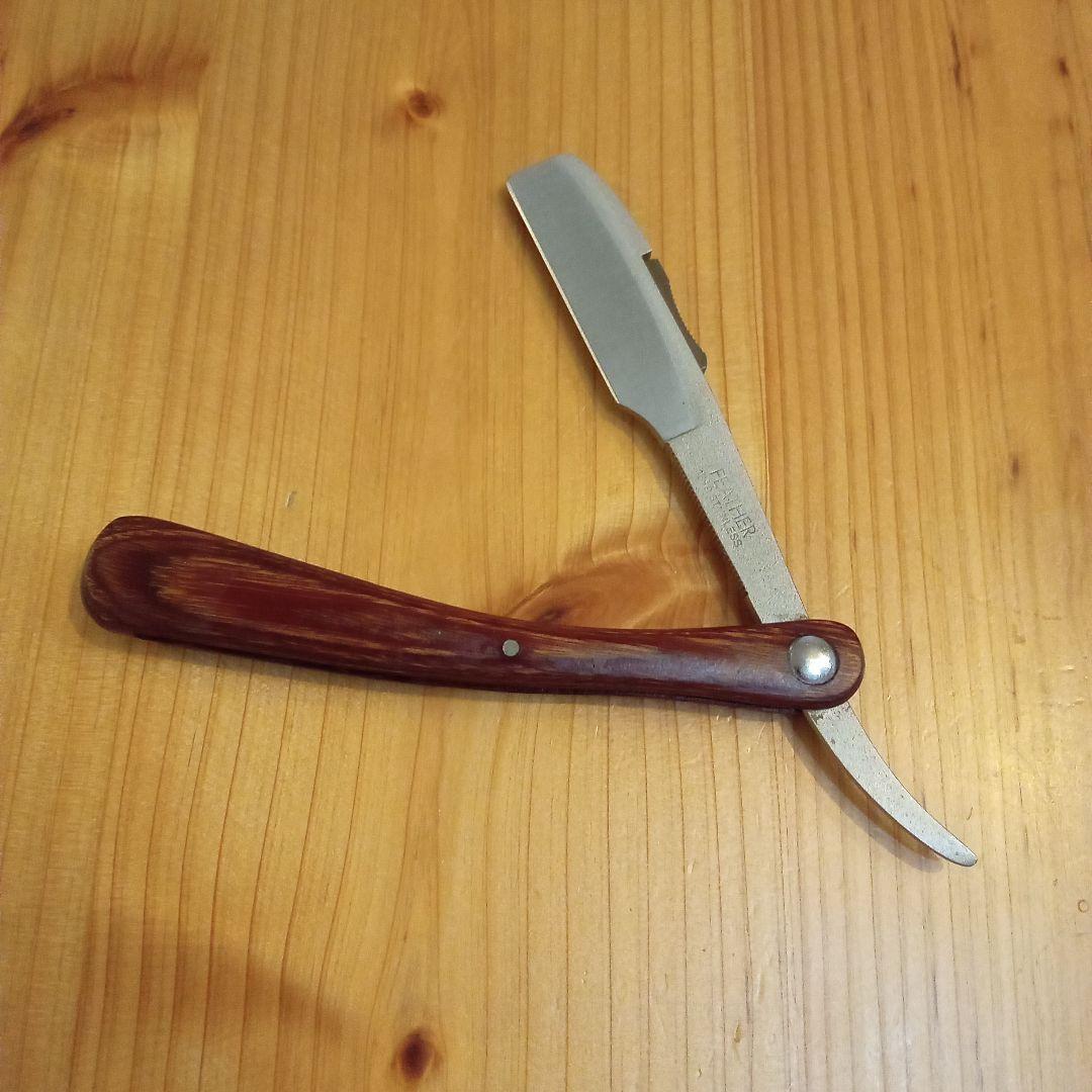 フェザー 木製 レザー カミソリ 理容 剃刀 床屋 櫛 コーム barber