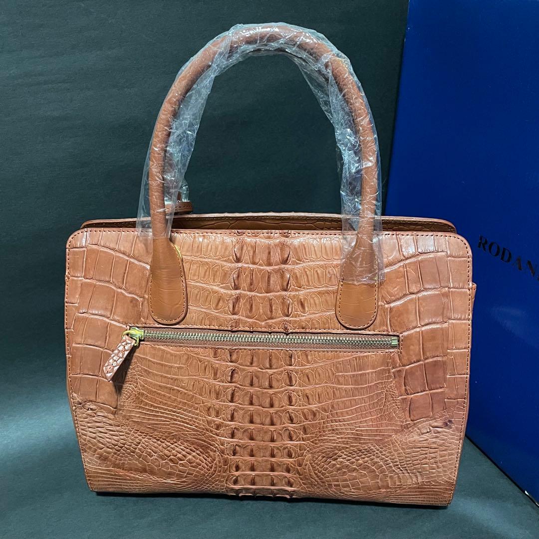 新品・未使用】ロダニア クロコ革 2way ハンドバッグ ポーチ付