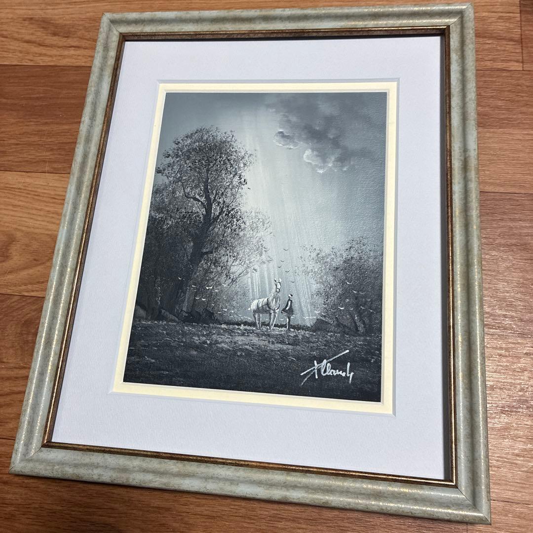 フランス　クロード•パトリック　油絵　幻想的　森の中の白馬と少女 Amazon｜《森林》著者：クロード・モネ アートパネル油絵風景画複製