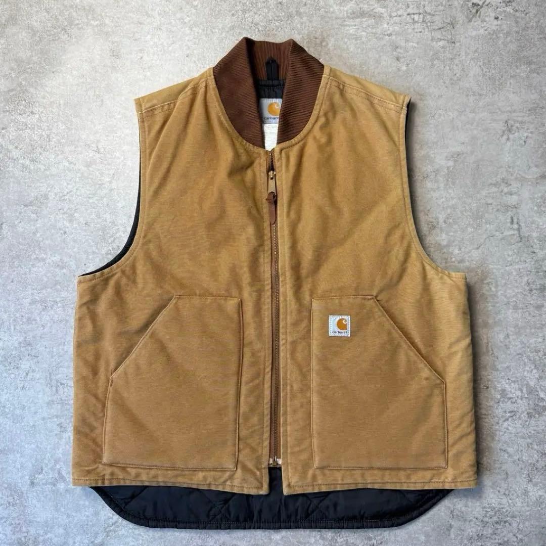 希少■carhartt カーハート【L】ダックベスト 雰囲気◎ブラウン フェード Carhartt カーハート ダックベスト ブラウン｜Yahoo!フリマ（旧PayPay