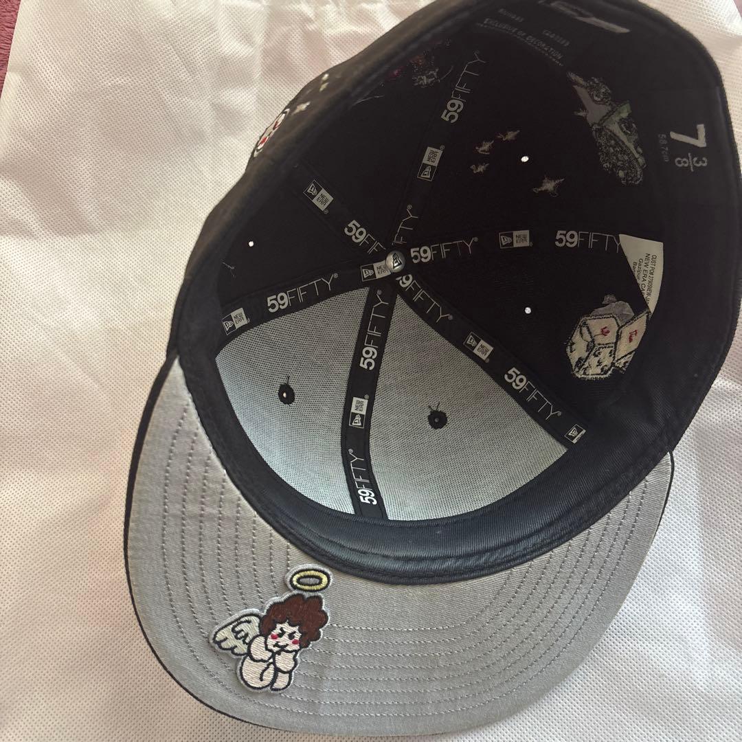 Supreme キャラクター Sロゴ ブラック キャップ ニューエラ コラボ