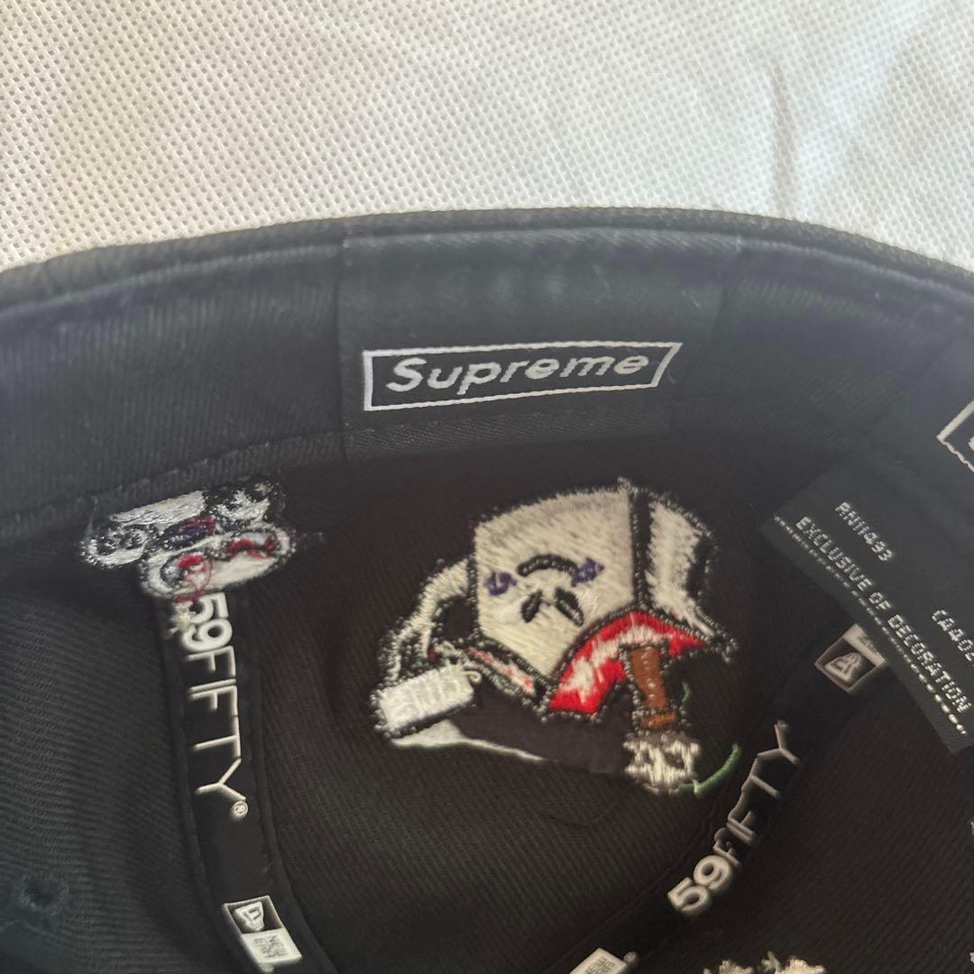 Supreme キャラクター Sロゴ ブラック キャップ ニューエラ コラボ