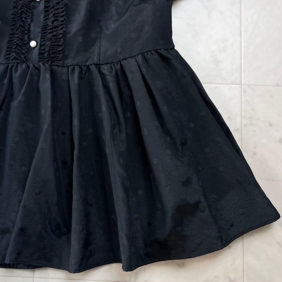 美品 Sonoソーノ 近年 シャドードットフリルブラウス ギャザー 洗える