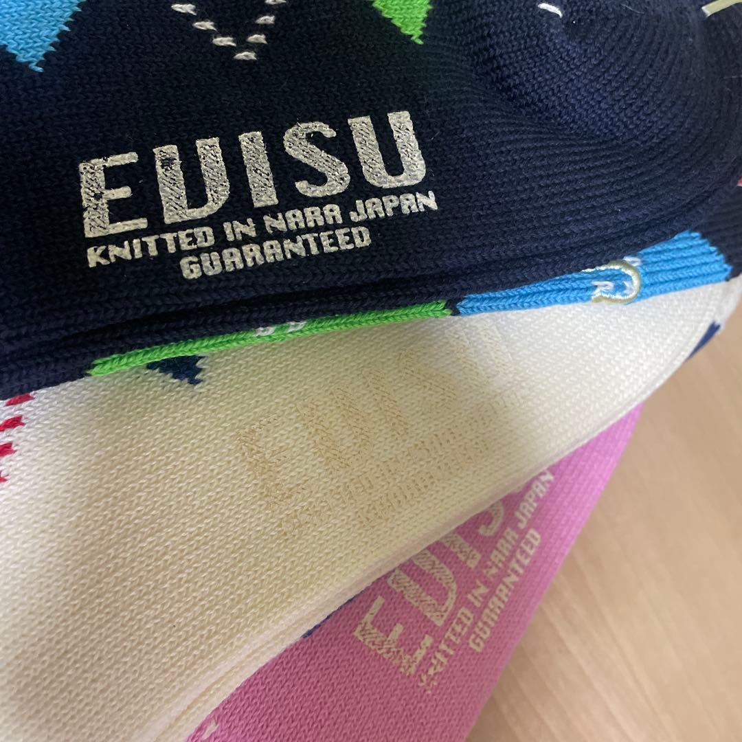 新品 廃盤 デッドストック EVISU エヴィス ソックス アーガイル 3足
