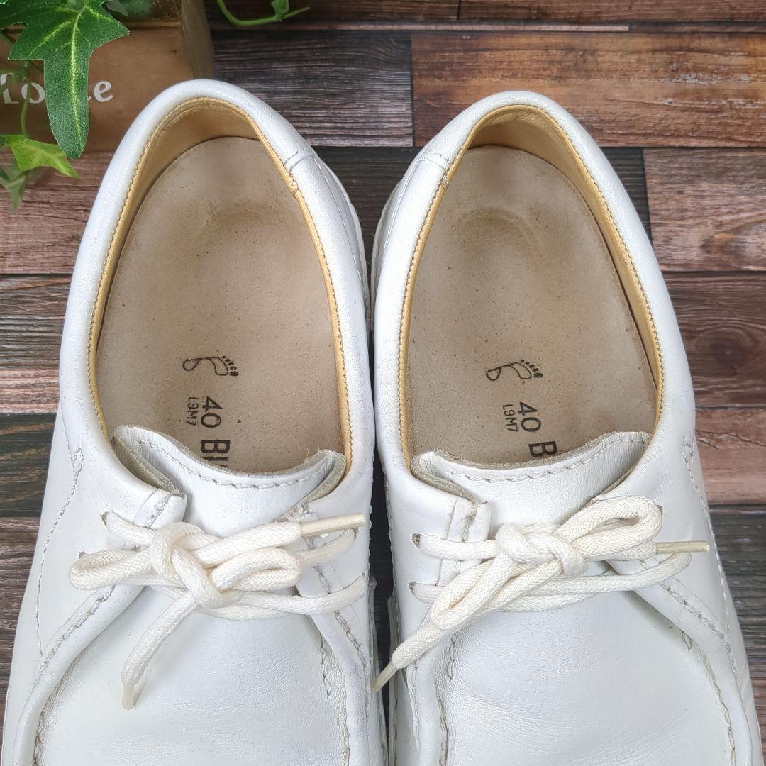 ビルケンシュトック パサデナ 本革 レザー レギュラー 白 サイズ40