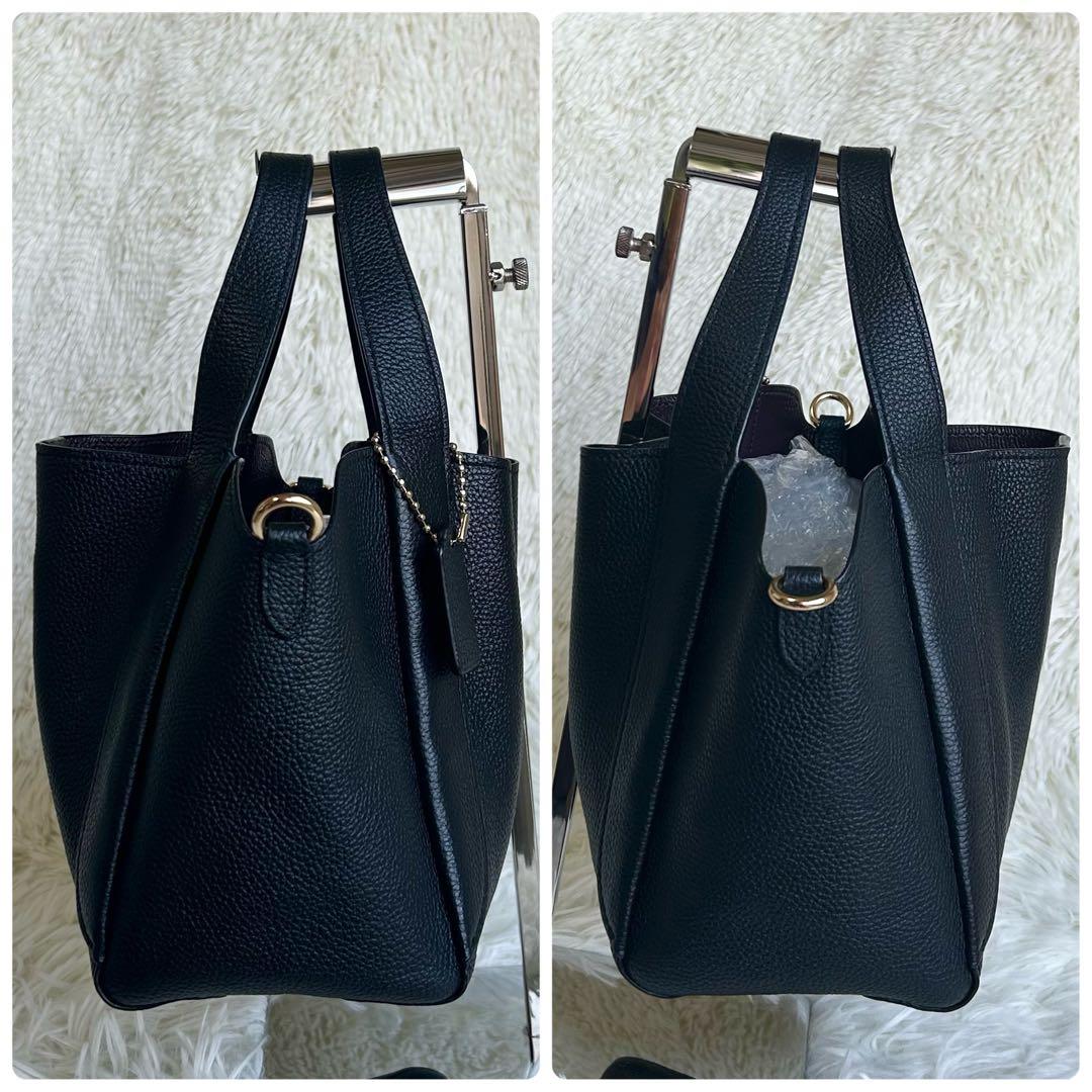 極美品✨コーチ ショルダーバッグ 2way ハドリー ホーボー シボ革 ブラック