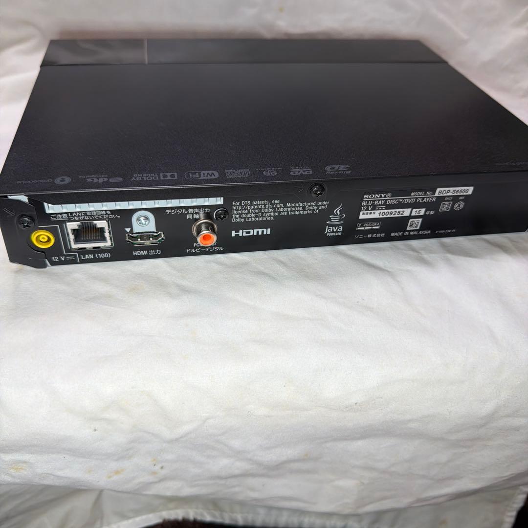 SONY 4K アップコンバート ブルーレイプレーヤー BDP-S6500