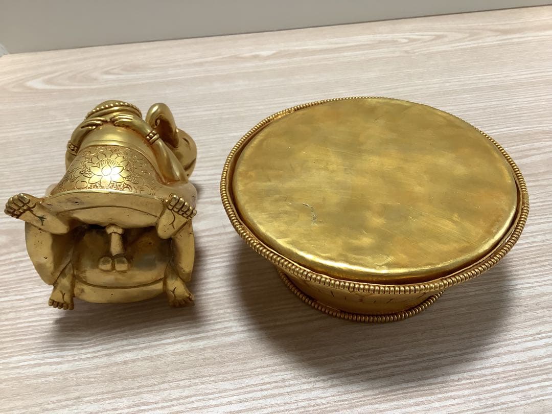 《 チベット密教　新品　1点物 》 オリジナル　鍍金　ガネーシャ　歓喜天　76