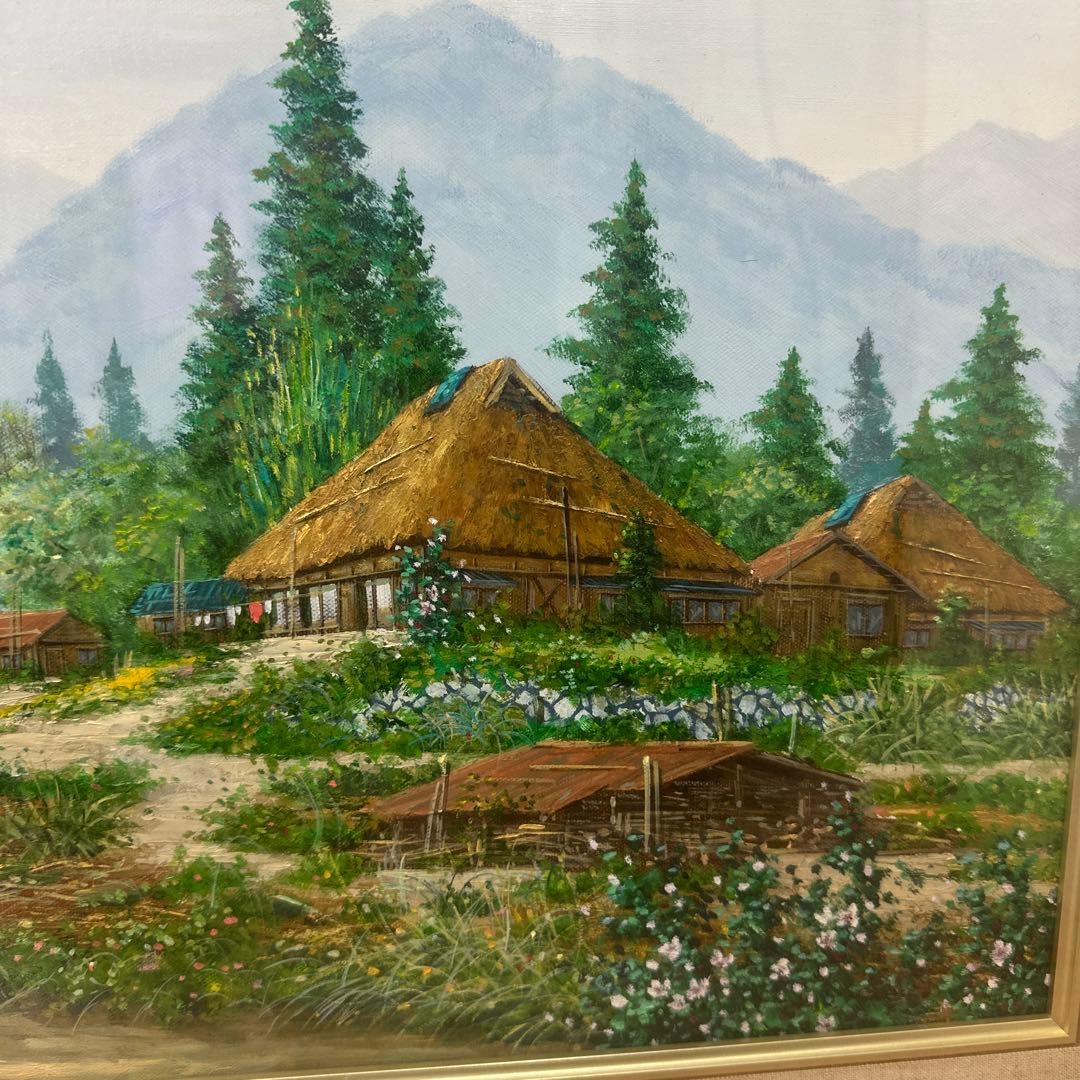 片山芳水『信州』 真作保証油彩 額装 風景画絵画