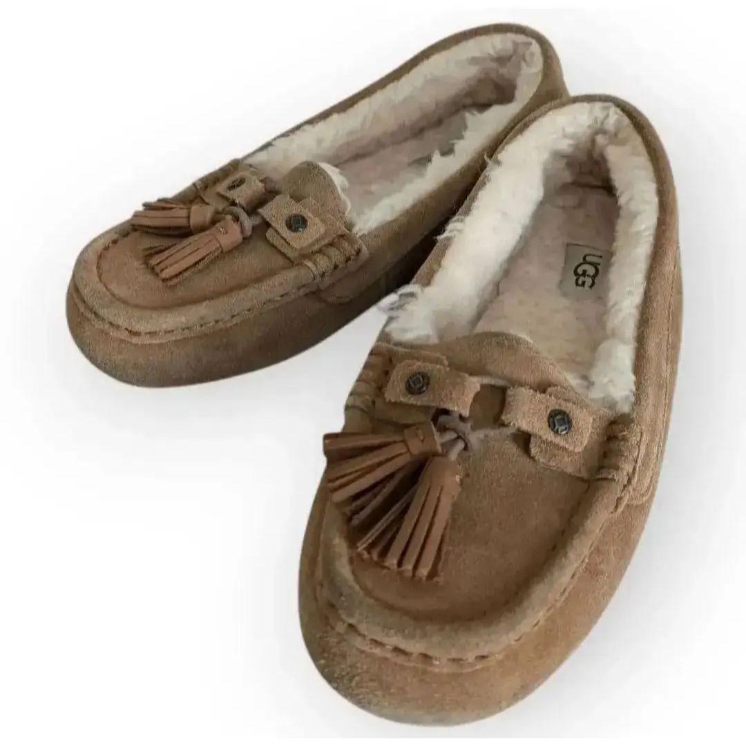 良品 UGG アグ モカシン 24cm ボア ムートン スリッポン おでかけ 春