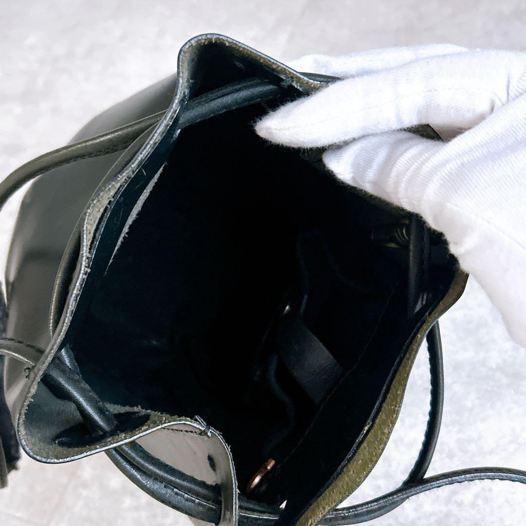 エバゴス ebagos カゴバッグ オイルショルダー 鏡付き 紅籐 レザー