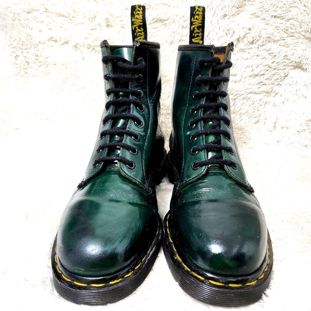 E*~様 ドクターマーチン　本革　8ホール　ブーツ　グリーン　UK8　27.0c