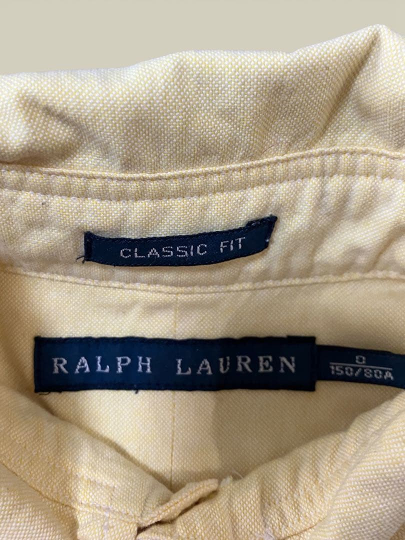 ラルフローレン】オックスフォードシャツ 長袖 ポニーロゴ 黄色 Y2K S