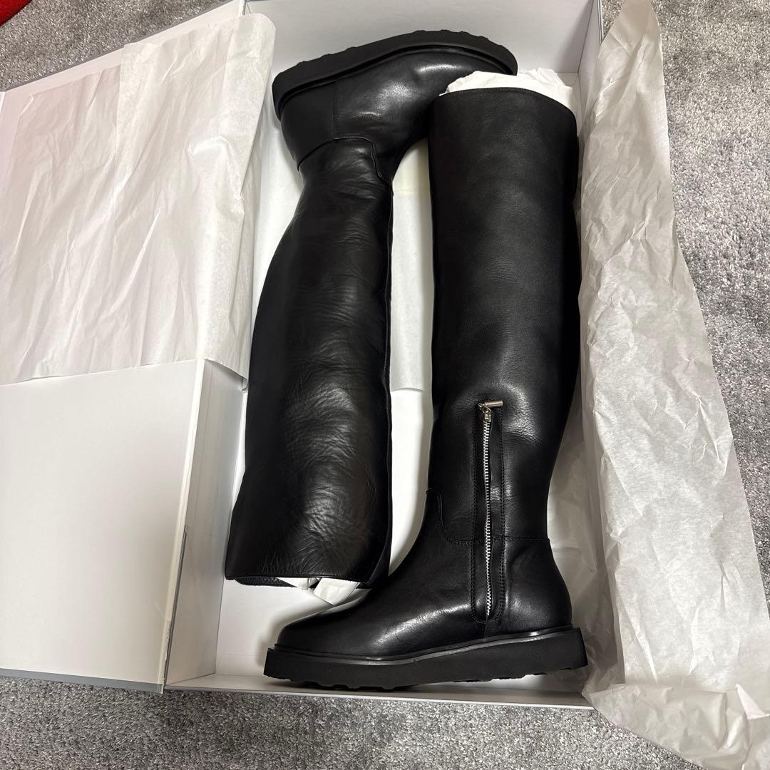 Caminando ロングブーツ　black leather 中古・古着通販】Caminando (カミナンド) レザーロングブーツ ブラック