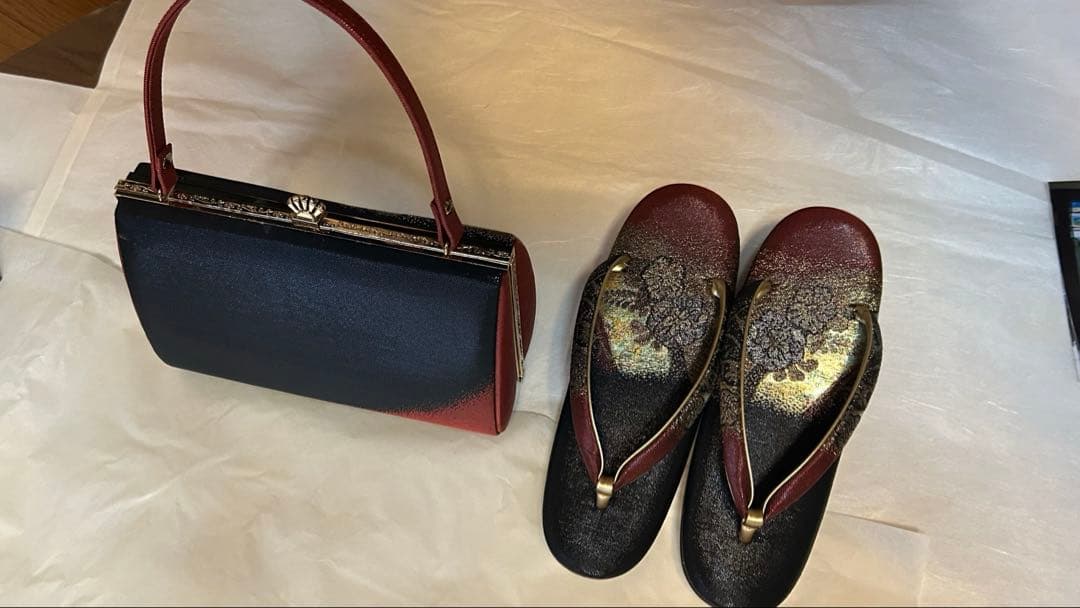 美品✨️】振袖フルセット レトロモダン 赤 黒 椿 1998年製 成人式