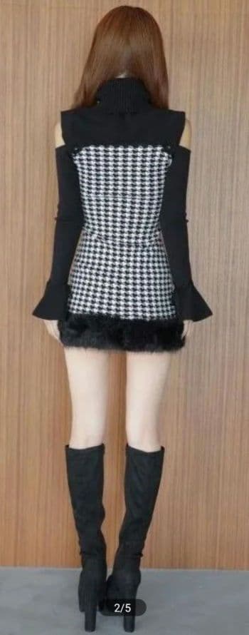 RANDY 2way ハウンドトゥースファーミニワンピース 千鳥柄 ランディ