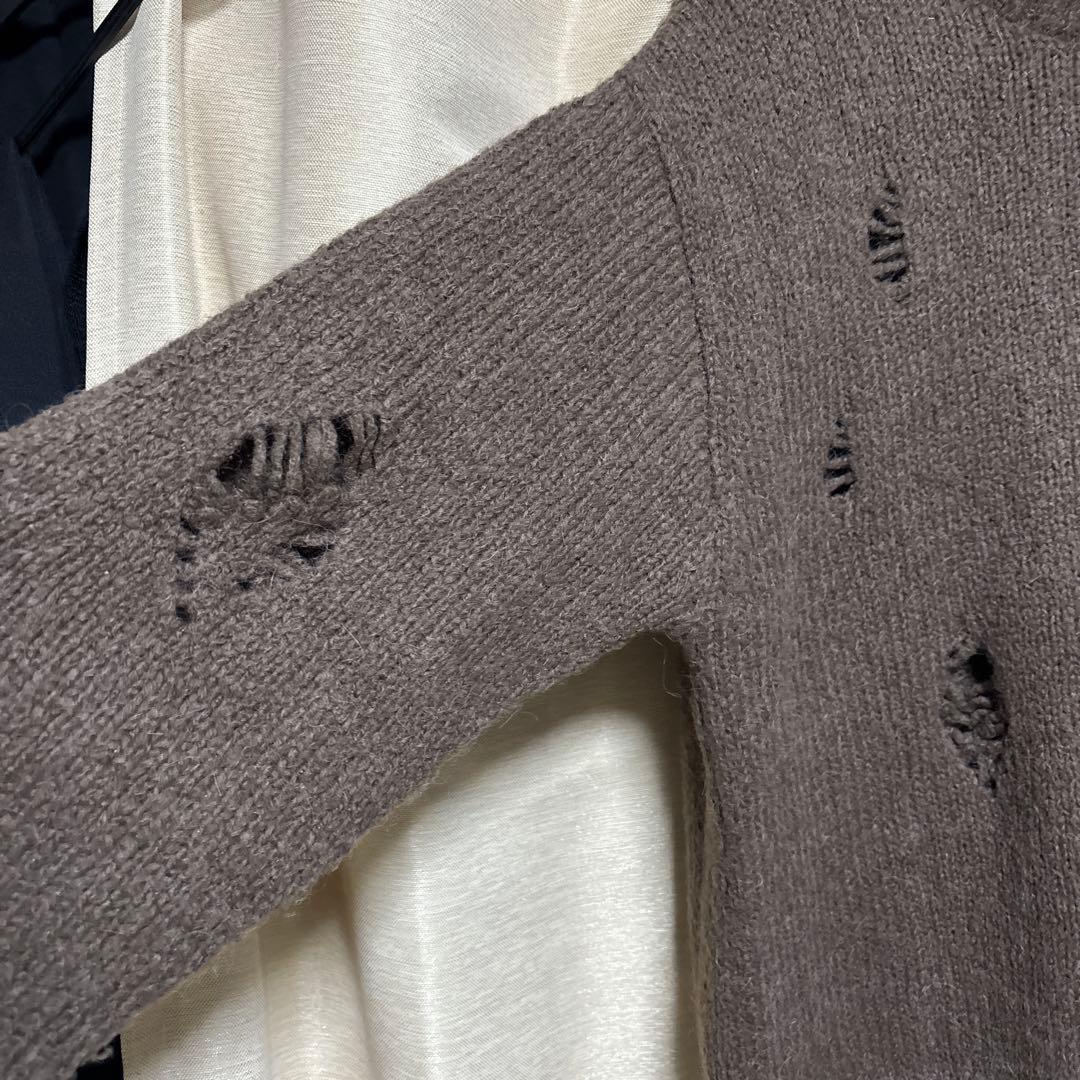 ナンバーナイン ダメージ加工 ニット セーター ブラウン - メルカリ