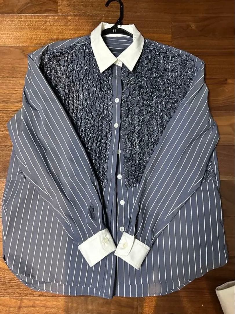 rosymonster kale frill stripe shirt ブルー トップス