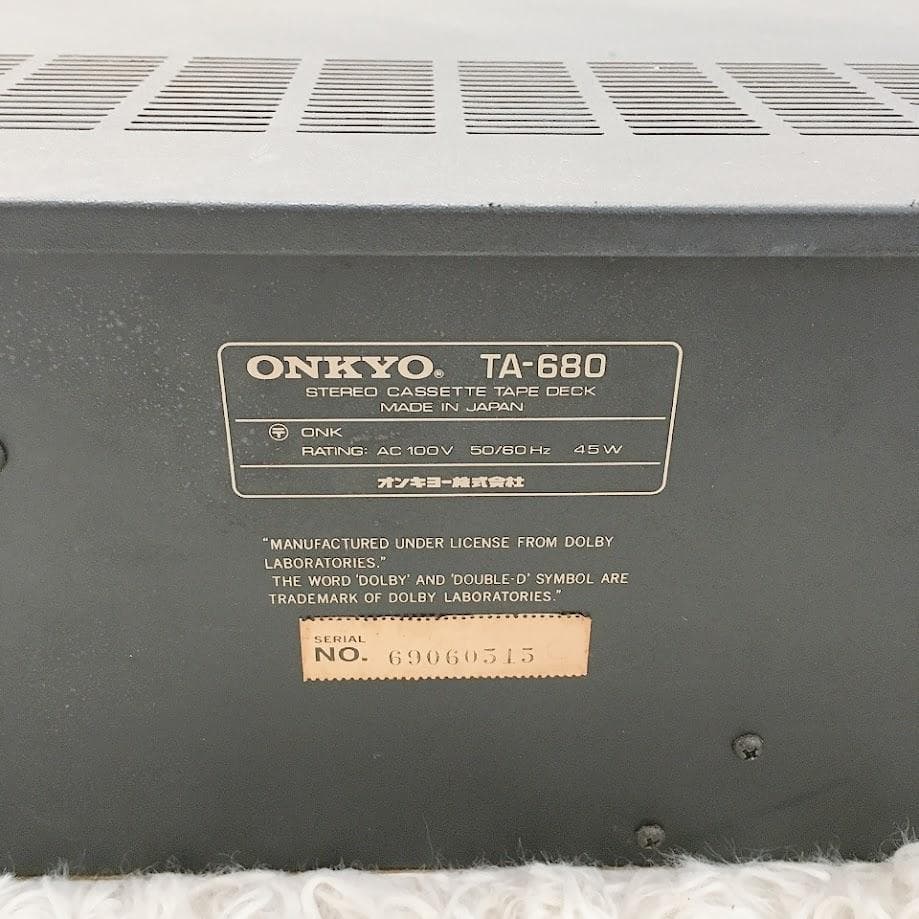 ONKYO TA-680 オンキョー ステレオカセットデッキ 当時物 - メルカリ
