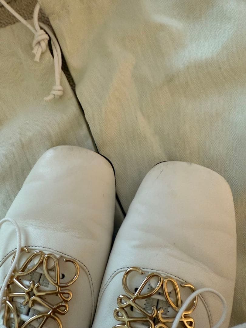 《mimi》定価12万loewe ソフトダービーフラットシューズアナグラム