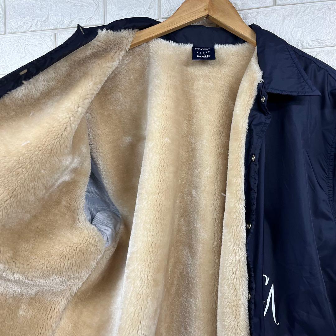 ロンハーマンRVCA BARRY McGEEネイビー ボア付きコーチジャケット