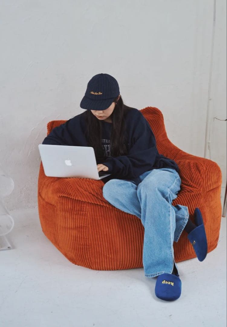 LOOSY 1人掛けビーズソファ ブラッドオレンジ - メルカリ