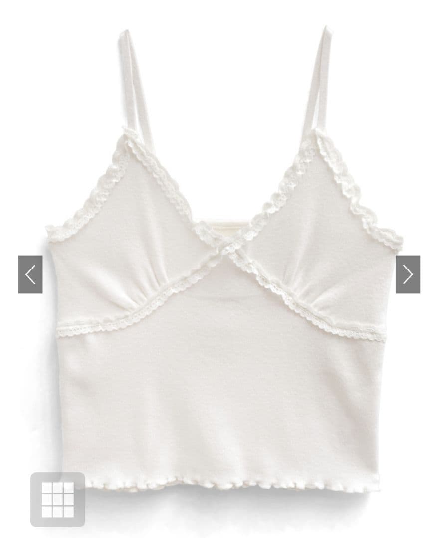 ホワイト レース付きキャミソール - メルカリ