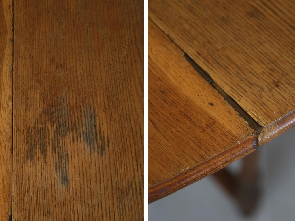 英国アンティーク木製ゲートレッグテーブル/ダイニング机バタフライ(92