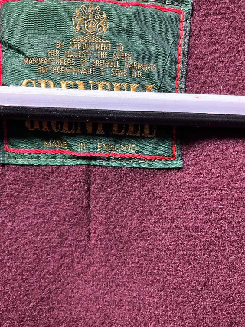 グレンフェル バーガンディ ダッフルコート サイズ34 - メルカリ