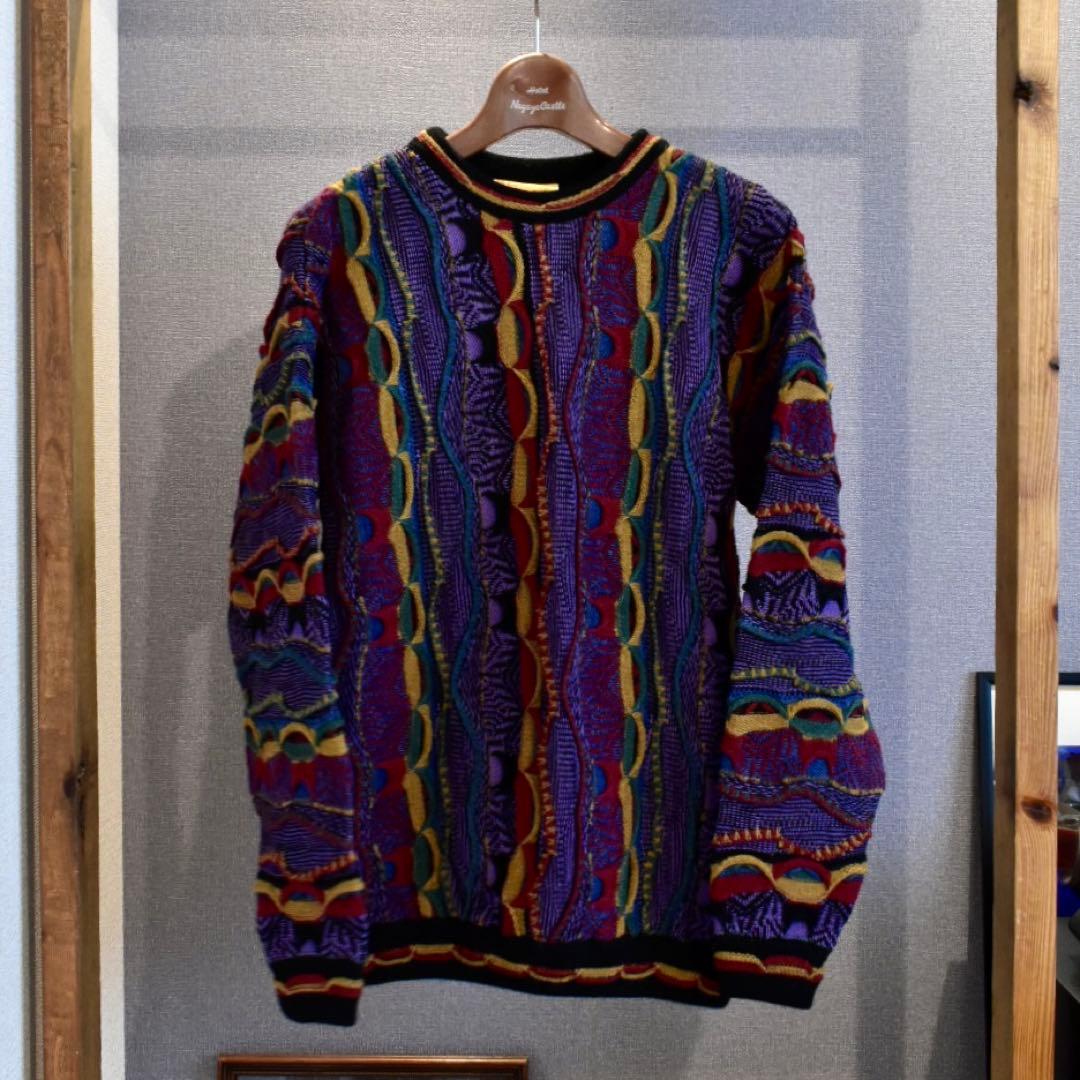 1990s Mulga Classics 3Dニット ウールセーター クージー柄 90年代 COOGI クージー CLASSIC 3Dニット セーター メンズM 古着 90s