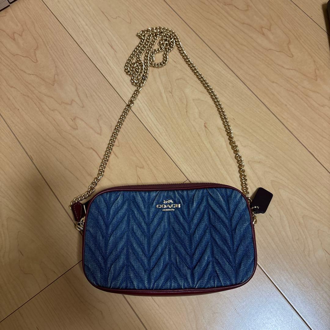 COACH デニム レッド ショルダーバッグ コーチ COACH コーチ CE584 ショルダーバッグ 2WAY ショルダー CLARA