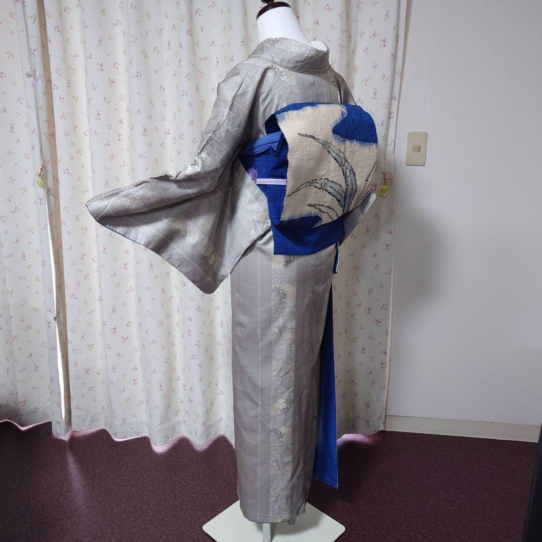 フ 正絹 大島紬 小紋 フルセット 白紬 カジュアル 【ミト】 - メルカリ