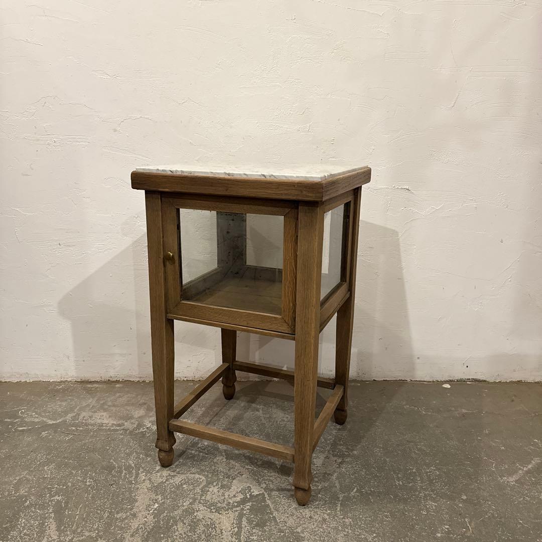 年末年始saleヴィンテージ　木製サイドテーブル　大理石天板 d416182753bd50bc54a435bc142d75